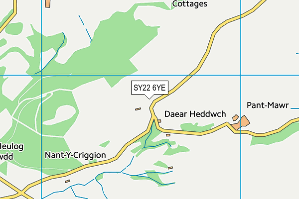 SY22 6YE map - OS VectorMap District (Ordnance Survey)