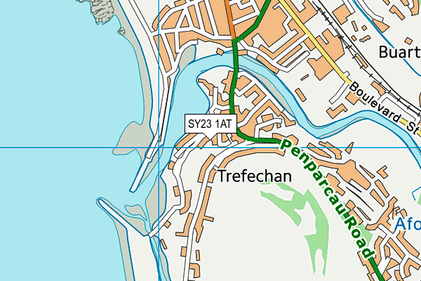 SY23 1AT map - OS VectorMap District (Ordnance Survey)