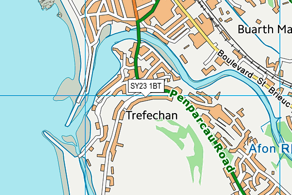 SY23 1BT map - OS VectorMap District (Ordnance Survey)