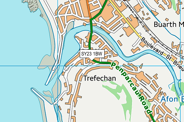 SY23 1BW map - OS VectorMap District (Ordnance Survey)