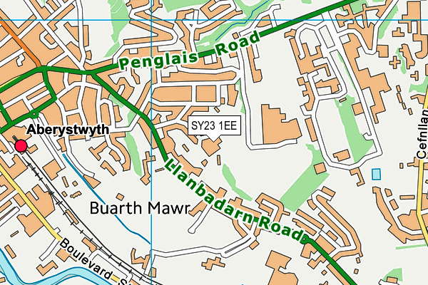 SY23 1EE map - OS VectorMap District (Ordnance Survey)