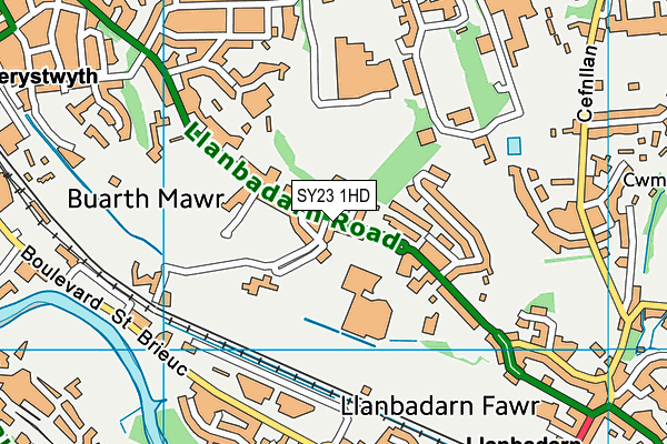 SY23 1HD map - OS VectorMap District (Ordnance Survey)