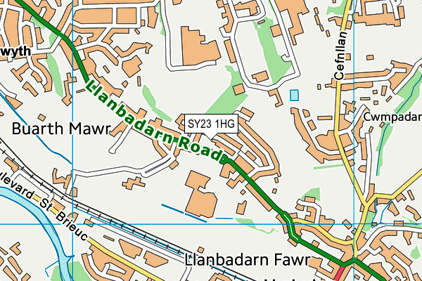 SY23 1HG map - OS VectorMap District (Ordnance Survey)