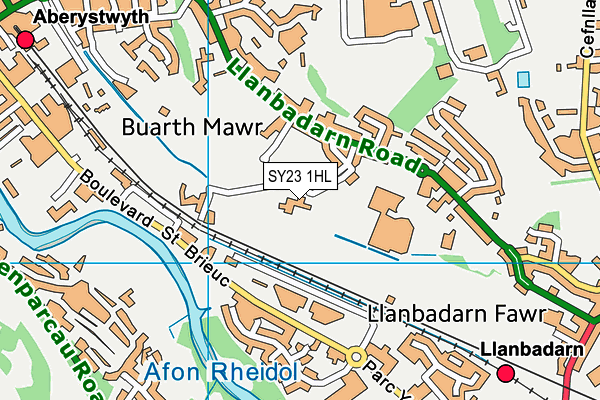 Yr Ysgol Gymraeg map (SY23 1HL) - OS VectorMap District (Ordnance Survey)