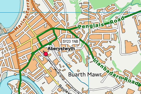 SY23 1NB map - OS VectorMap District (Ordnance Survey)