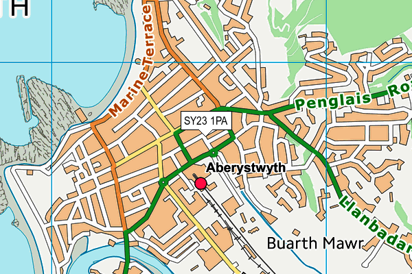 SY23 1PA map - OS VectorMap District (Ordnance Survey)