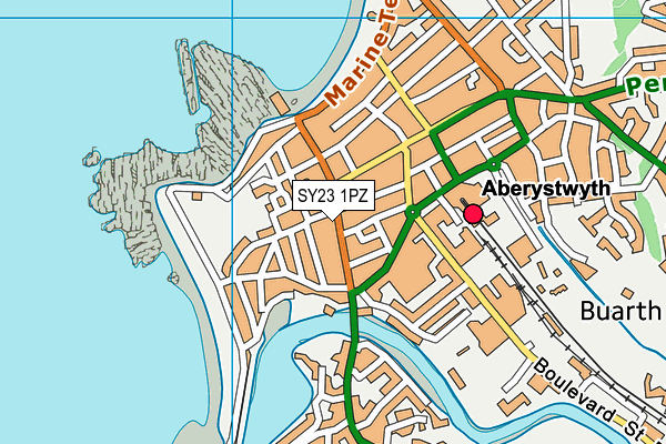 SY23 1PZ map - OS VectorMap District (Ordnance Survey)