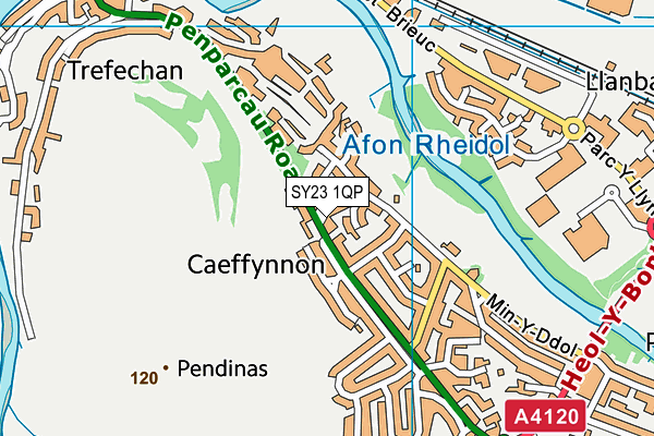 SY23 1QP map - OS VectorMap District (Ordnance Survey)