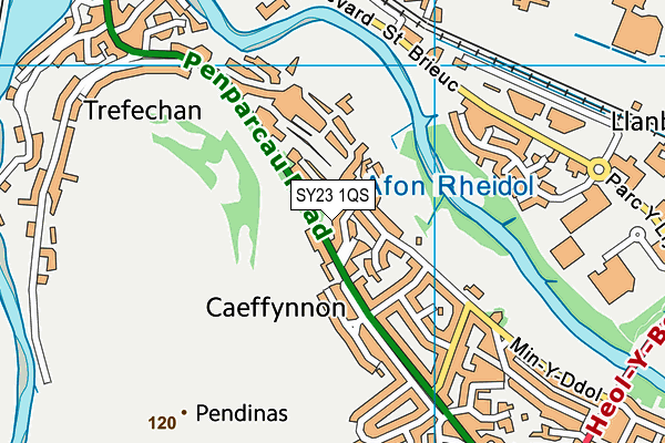 SY23 1QS map - OS VectorMap District (Ordnance Survey)