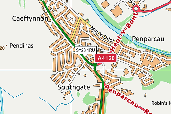 SY23 1RU map - OS VectorMap District (Ordnance Survey)