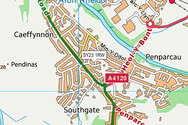 SY23 1RW map - OS VectorMap District (Ordnance Survey)