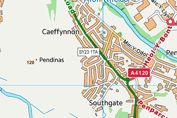SY23 1TA map - OS VectorMap District (Ordnance Survey)