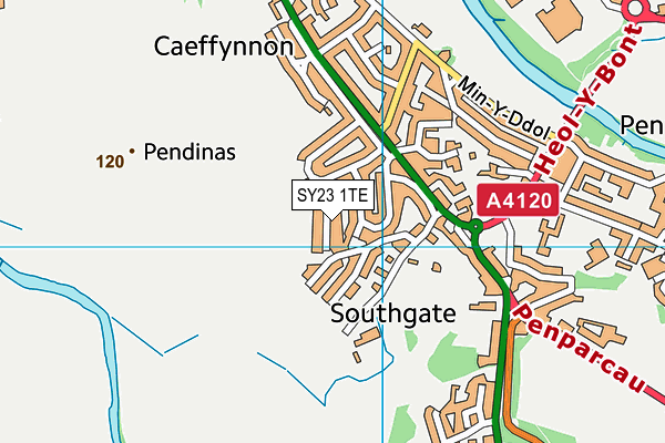 SY23 1TE map - OS VectorMap District (Ordnance Survey)