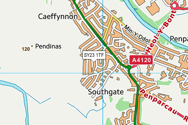 SY23 1TF map - OS VectorMap District (Ordnance Survey)