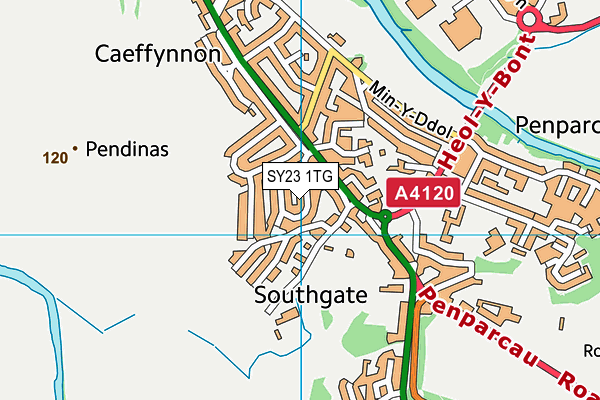 SY23 1TG map - OS VectorMap District (Ordnance Survey)