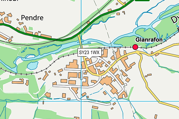 SY23 1WX map - OS VectorMap District (Ordnance Survey)
