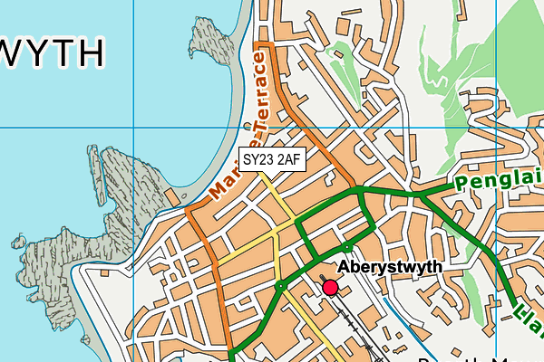 SY23 2AF map - OS VectorMap District (Ordnance Survey)