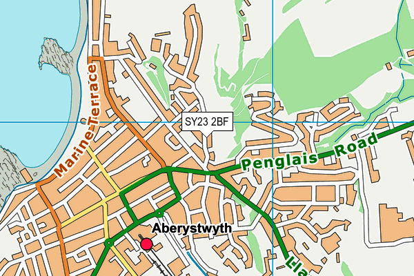 SY23 2BF map - OS VectorMap District (Ordnance Survey)