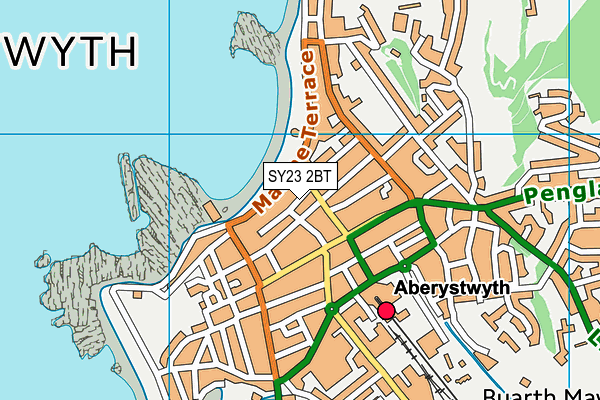 SY23 2BT map - OS VectorMap District (Ordnance Survey)