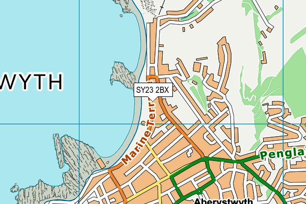 SY23 2BX map - OS VectorMap District (Ordnance Survey)