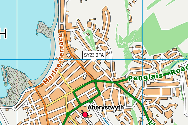 SY23 2FA map - OS VectorMap District (Ordnance Survey)