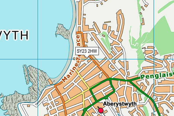 SY23 2HW map - OS VectorMap District (Ordnance Survey)