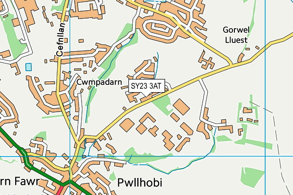 SY23 3AT map - OS VectorMap District (Ordnance Survey)