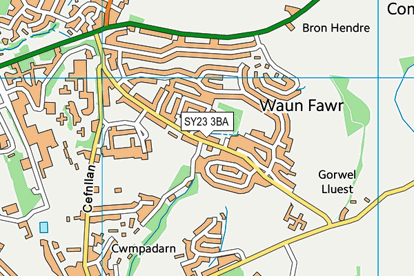 SY23 3BA map - OS VectorMap District (Ordnance Survey)