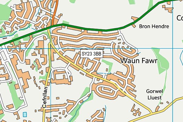 SY23 3BB map - OS VectorMap District (Ordnance Survey)