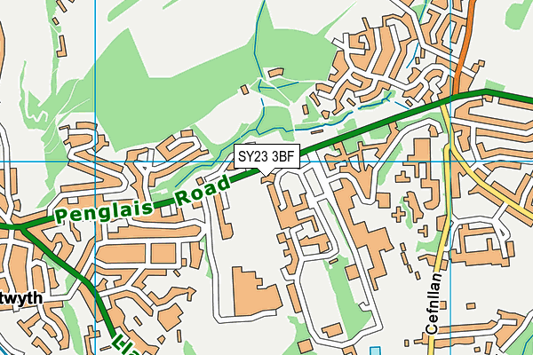 SY23 3BF map - OS VectorMap District (Ordnance Survey)