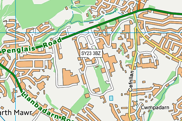 SY23 3BZ map - OS VectorMap District (Ordnance Survey)