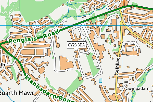 SY23 3DA map - OS VectorMap District (Ordnance Survey)