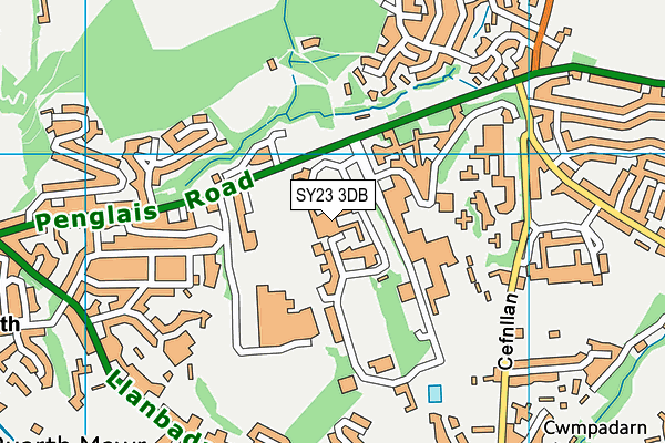 SY23 3DB map - OS VectorMap District (Ordnance Survey)