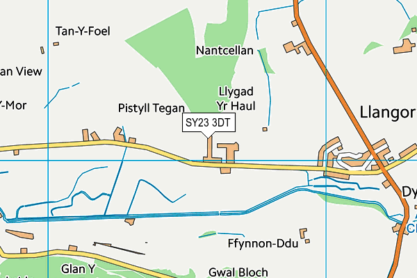 SY23 3DT map - OS VectorMap District (Ordnance Survey)