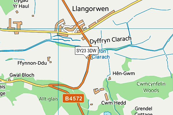 SY23 3DW map - OS VectorMap District (Ordnance Survey)