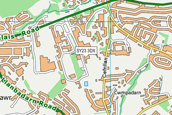 SY23 3DX map - OS VectorMap District (Ordnance Survey)