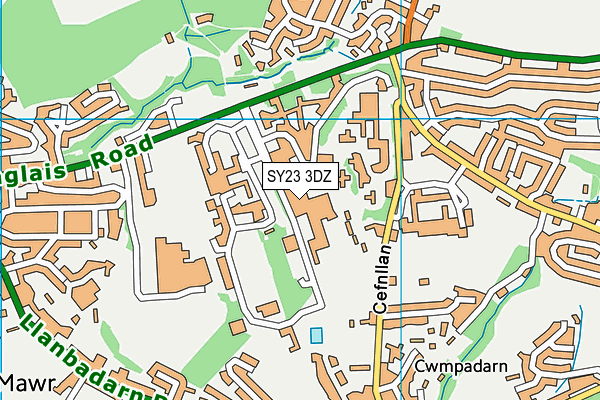 SY23 3DZ map - OS VectorMap District (Ordnance Survey)