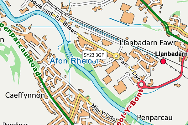 SY23 3GF map - OS VectorMap District (Ordnance Survey)