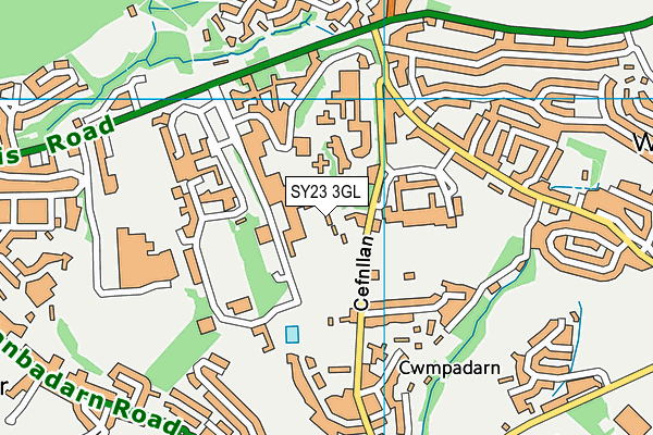 SY23 3GL map - OS VectorMap District (Ordnance Survey)