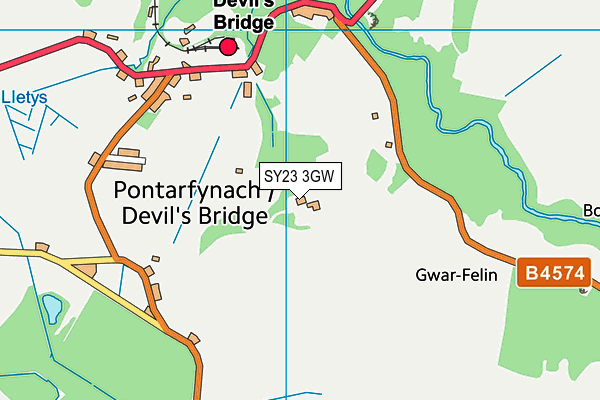 SY23 3GW map - OS VectorMap District (Ordnance Survey)