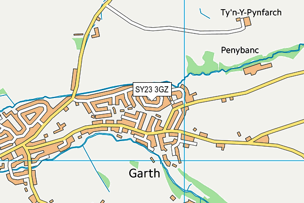 SY23 3GZ map - OS VectorMap District (Ordnance Survey)