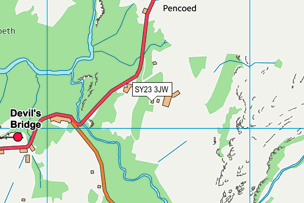 SY23 3JW map - OS VectorMap District (Ordnance Survey)