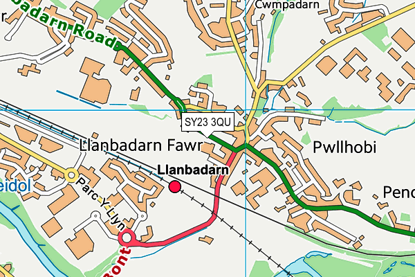 SY23 3QU map - OS VectorMap District (Ordnance Survey)