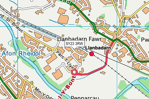 SY23 3RW map - OS VectorMap District (Ordnance Survey)