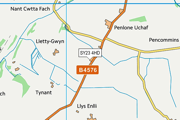 SY23 4HD map - OS VectorMap District (Ordnance Survey)