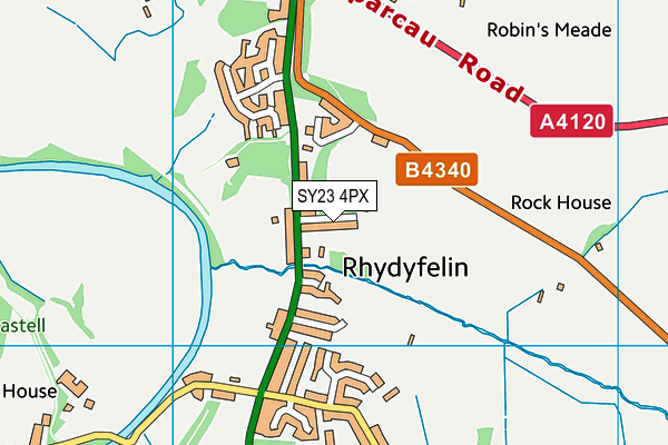 SY23 4PX map - OS VectorMap District (Ordnance Survey)