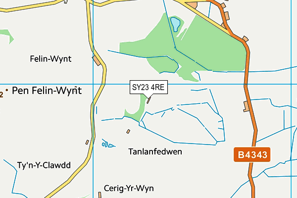 SY23 4RE map - OS VectorMap District (Ordnance Survey)