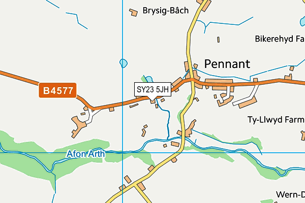 SY23 5JH map - OS VectorMap District (Ordnance Survey)