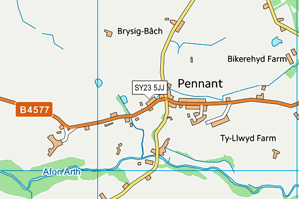 SY23 5JJ map - OS VectorMap District (Ordnance Survey)