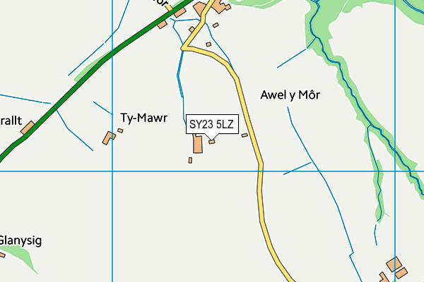 SY23 5LZ map - OS VectorMap District (Ordnance Survey)